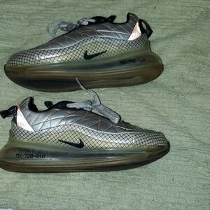 Silver and Black Aim Max 720 Sneakers